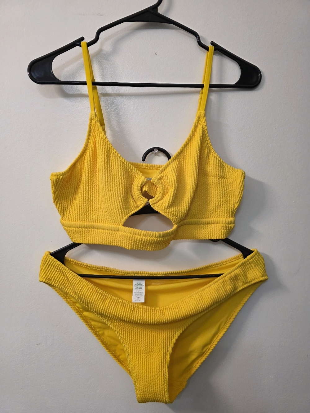 aerieYellow Textured Knot-Front Bikini Set - Women Swim XL